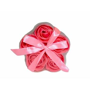 Accentra  - Mýdlové květy růžové růže v krabičce ve tvaru květiny  Mýdlové květy růže 5x3 g