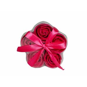 Accentra - Mýdlové květy tmavě růžové růže v krabičce ve tvaru květiny  Mýdlové květy růže 5x3 g