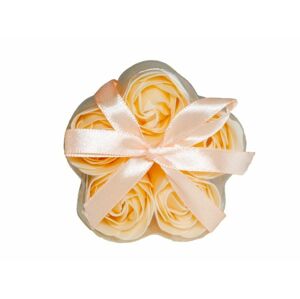 Accentra  - Mýdlové květy krémové růže v krabičce ve tvaru květiny  Mýdlové květy růže 5x3 g
