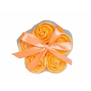 Accentra - Mýdlové květy  oranžové růže v krabičce ve tvaru květiny  Mýdlové květy růže 5x3 g